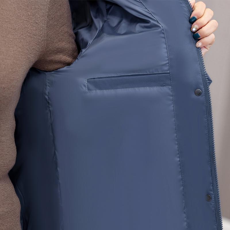 Middle Age Women's Down Coats Winter Vintage Parkas Hooded Plus Size Elegant Loose Thick Warm Down Jackets Woman Outerwears