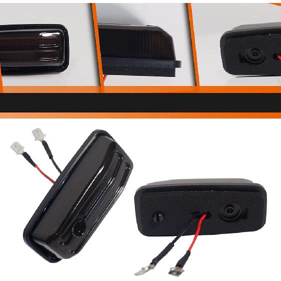 ADIIL Smoked Lens Sidemarker Dynamic Amber Lamps Sequential LED Front Side Marker Turn Signal Lights Assembly Compatible With 1986-2002 Mercedes W463