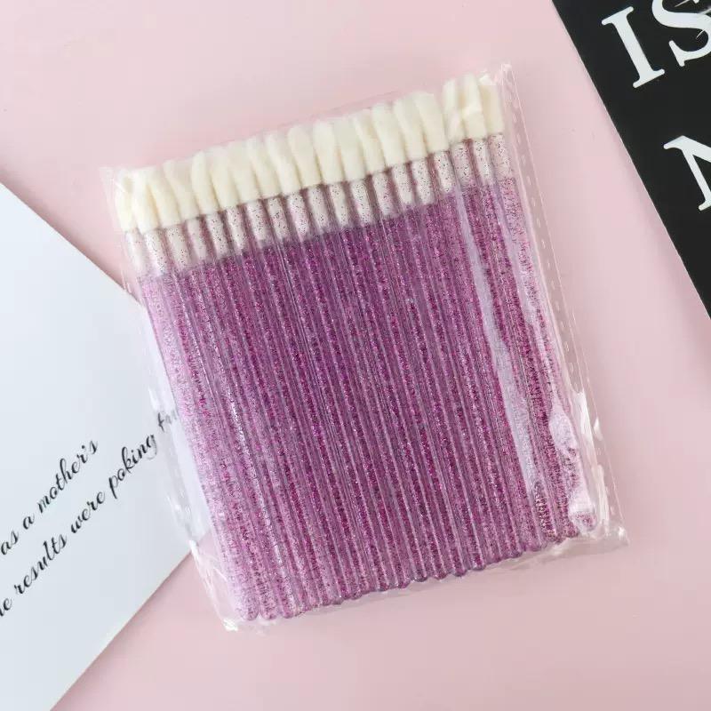Manufacturer Supplier Cotton Cleaning Lip Brush Disposable Portable Crystal Color Fashion Professional Lip Applicator
