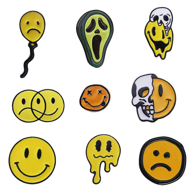 Alloy Brooch Modern With Unique Skull Shape And Creative Smiling Face For Style