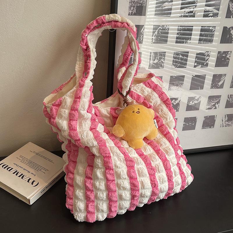 Große Kapazität Plissierte Wolken-Pufftasche Damen Schulter-Unterarmtasche Hand-Canvas-Einkaufstasche