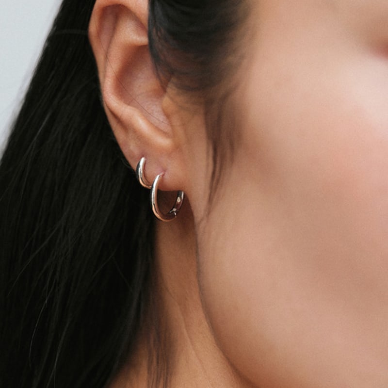 Another Layer Basic Round Earring Medium (silver925)(3color)