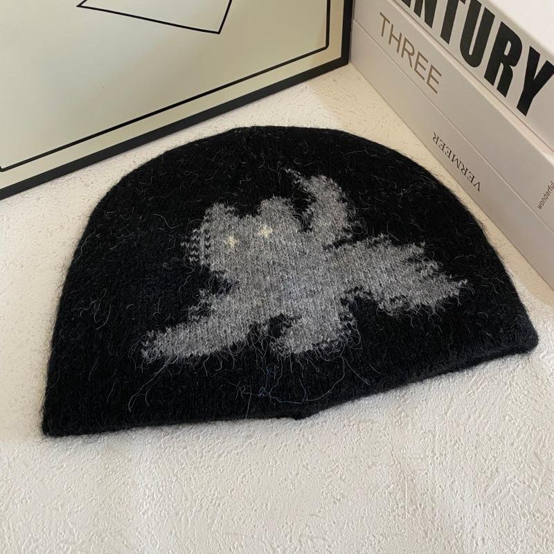 

JYL TS DIY Cat Beanie Women Autumn Winter Street Hip-hop Warm Knit Hat Acrylic 1222Mao12666 томатный
