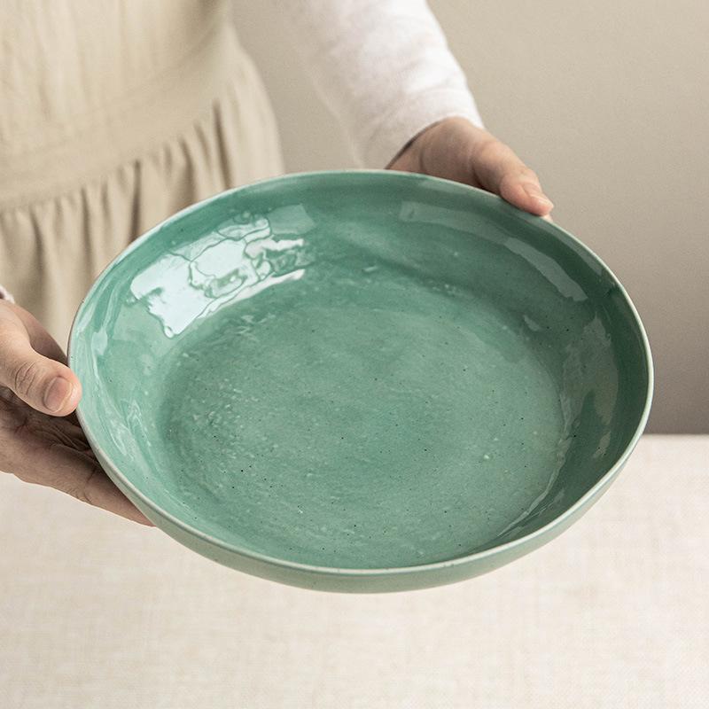 Artistic Concept Ceramic Large Bowl Tableware Bowl Series Household Rice Bowl High Foot Small Bowl Round Large Bowl Plate
