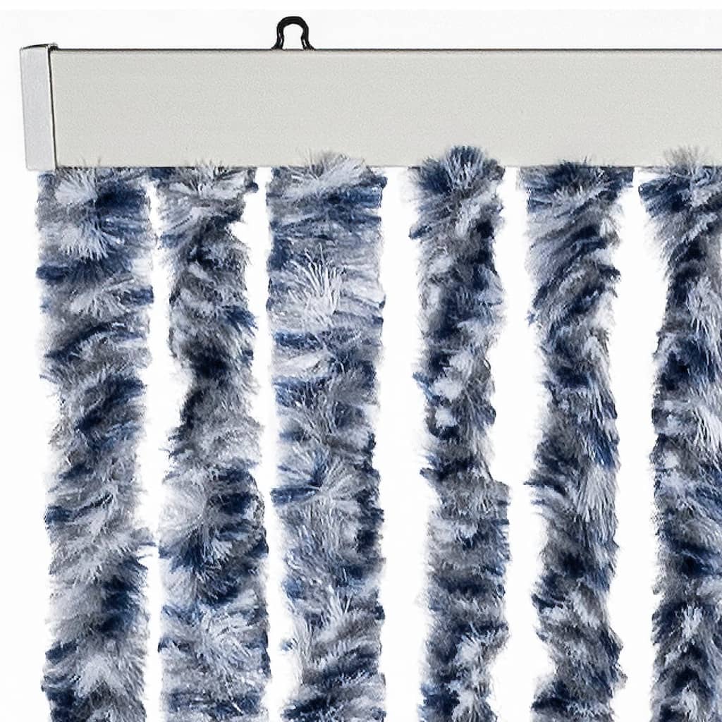 Insect Protection Curtain Blue and White 90 x 200 cm Chenille