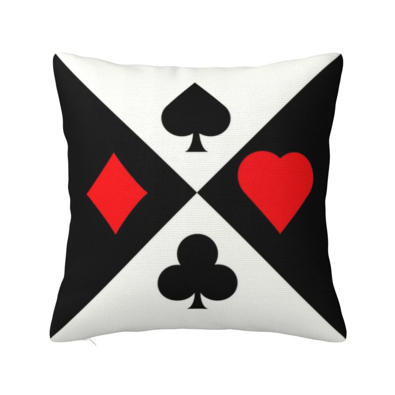 Ace Of Spades Poker Luxury Pillow Cover Decoration Card Game Players Cushion 30x30cm 12x12in
