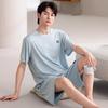 Men's Modal Summer Pajama Set: Short Sleeve & Shorts, Casual Plus Size Homewear