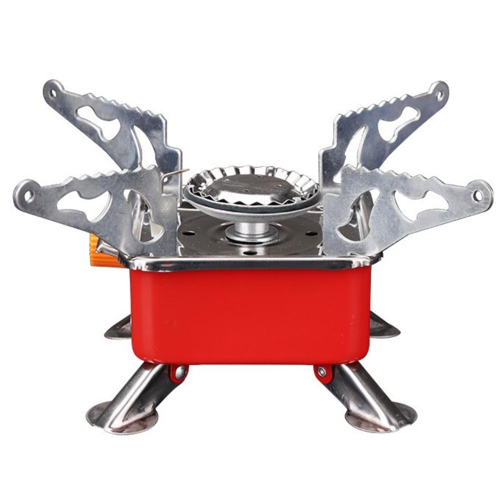 Portable Camping Stove Mini Outdoor Folding Metal Backpacking Gas Stove Windproof Furnace Cooking Burner for Hiking Picnic