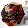 1pc Starry Night Rose Automatic Folding Umbrella, Portable 3-Fold Design with Iron Frame, Perfect for Outdoor Use, Festive Gifts, Travel, Daily U