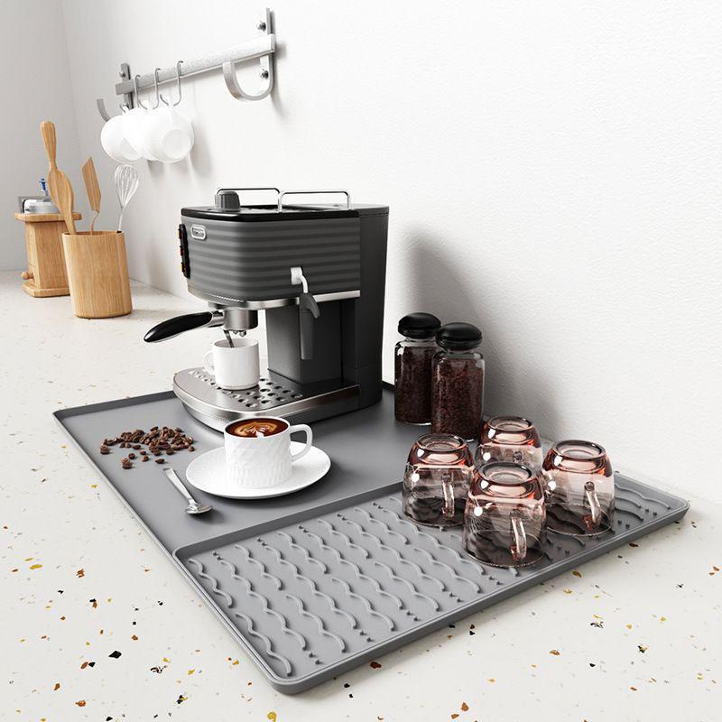 Coffee Mat Tables Silicone Kitchen Mat Non-slip Coffee Machines Bar Mat For Drying Dishes Home Cafe Cup Drying Table Pad