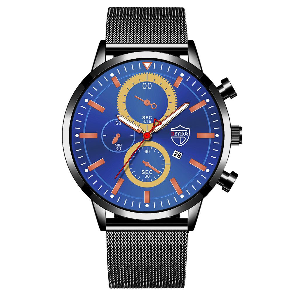 Steel Belt Watch Men'S Classic Automatic Luminous Calendar Quartz Watch