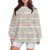 Women's Casual Print Round Neck Loose Long Sleeve Sweatshirt Top With Pocket