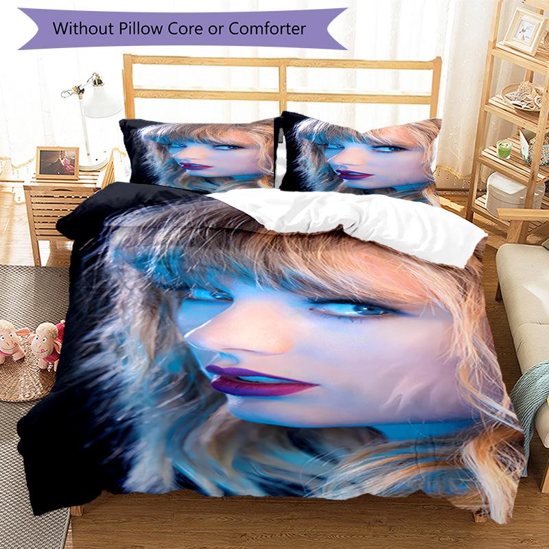 3pcs Taylor Swift Bedding Set Duvet Cover Closure Includes 1 Duvet Cover & 2 Pillowcases, Soft and Comfortable for All Seasons.