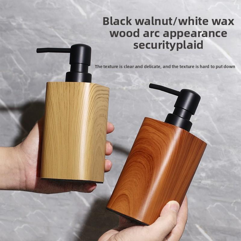 Wood Grain Hand Sanitizer Bottle Household Press Shampoo Water Filling Empty Bottle Hotel Soap Dispenser Bathroom Accessories