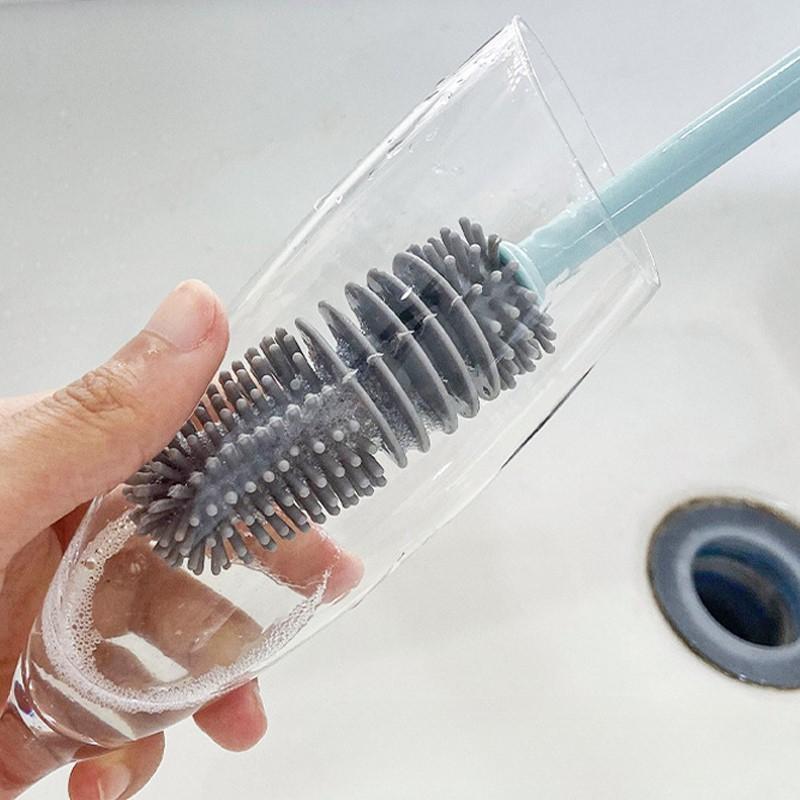 

1pcs Hot Sales Sponge Cup Brush Bottle Brush Long Handle Water Bottle Scrubbing Brush Built For Cleaning Baby Bottles