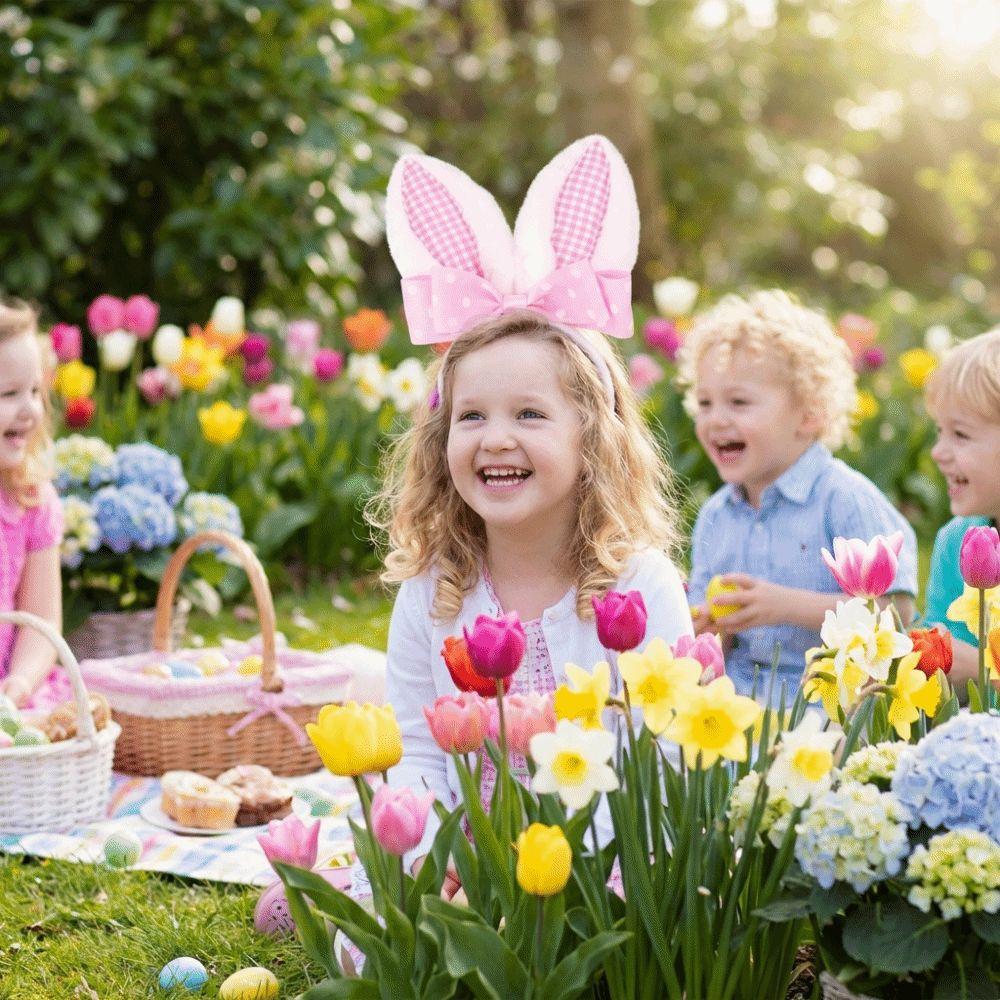 Plush Easter Headpiece Non-slip Bunny Head Wear Creative Rabbit Ear Hair Hoop  Costume Party