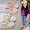 Girls sandals lightweight 2025 new summer soft sole children's mesh sneakers fashion girl princess style classmate