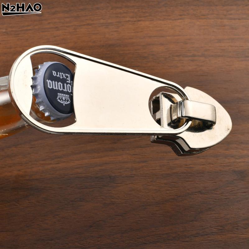 1*Creative Large Magnetic Zipper Bottle Opener, Beer Bottle Opener, With Refrigerator Magnet, Zipper-shaped Beer Bottle Opener