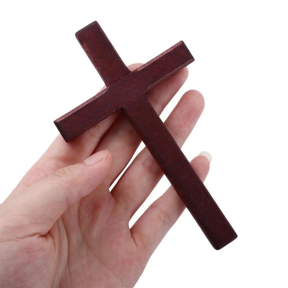 1PC Creative Christian Wooden Cross 12cm Hanging Wall Large Long Crucifix Two Color for Home Decoration