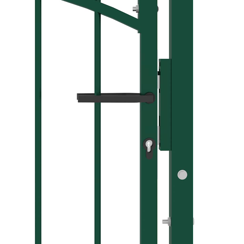 Zauntor EMMEN with Arch Style Top Steel 100 x 106 cm Green
