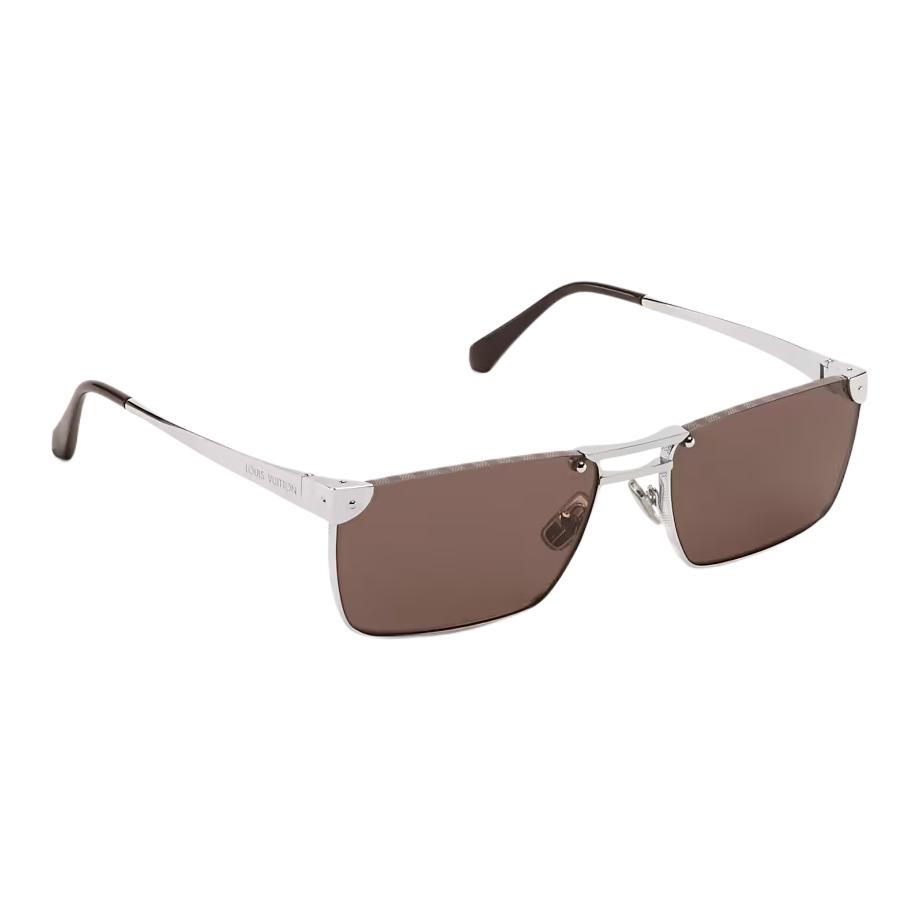 Louis Vuitton Heritage Damier Pattern Design Metal Square Sunglasses Men sunglasses Silver Z3240U