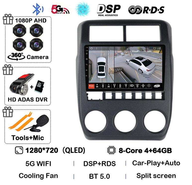 Android 14 Wireless Carplay+Auto WIFI+4G Car Radio For LADA NIVA 2022 Multimedia Stereo Video Player GPS Navigation 360 Camera