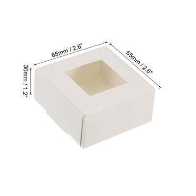 Paper Soap Box with Window, 30 Pack Homemade Soap Boxes Square Presents Packaging Boxes for Birthday Christmas DIY Craft