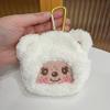 Monchhichi Round Small Hanging Bag With Zipper Cute Wallet Storage Mini Monchhichi Backpack Charm Cute Plush Monchichi Gifts