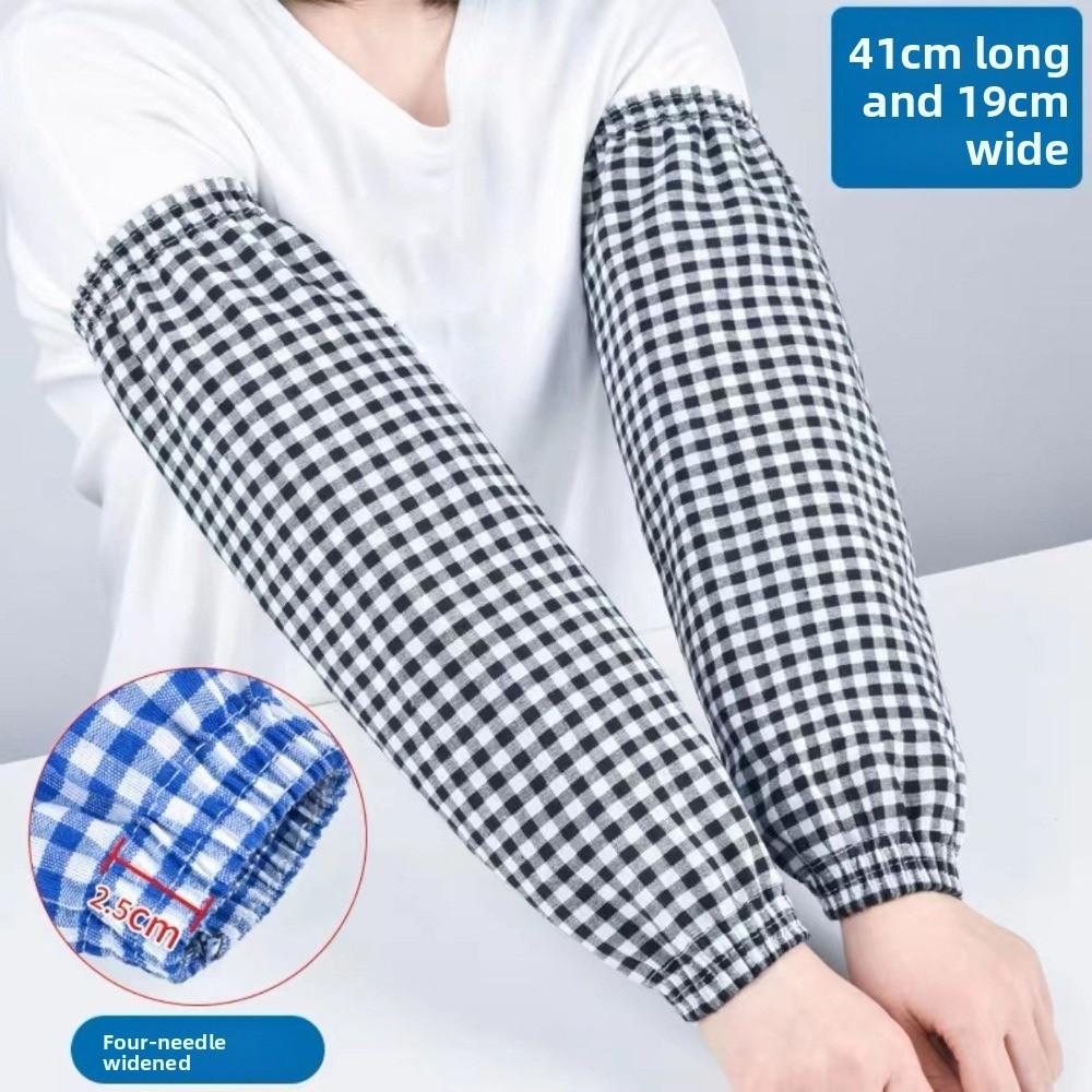 Nueva Funda de Brazo Antifouling Cuadros Lavable Protector de Brazo Resistente al Desgaste Elástica Guardia de Brazo Protección Laboral