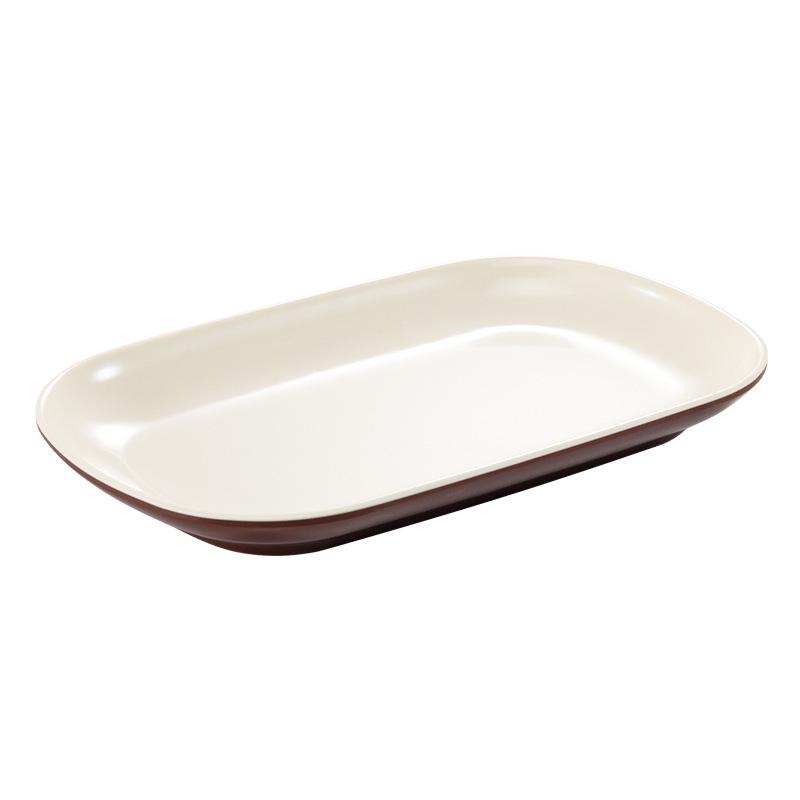 Melamine Rectangular Plate for BBQ & Side Dishes - Imitation Porcelain Tableware