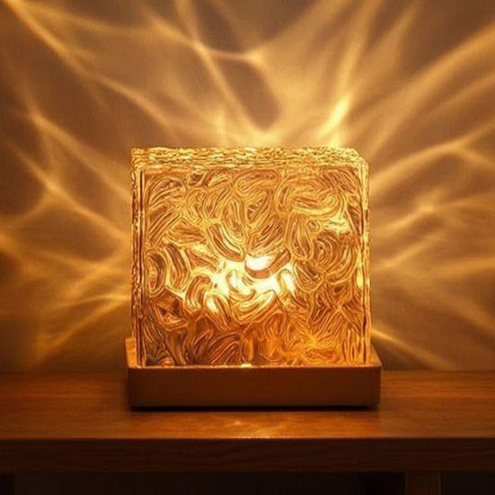 Ocean Wave Projector Table Light with Remote 16 Colors Changing Water Ripple Projection Night Lamp Kids Room Bedroom Bathroom Decorative Ambient Light