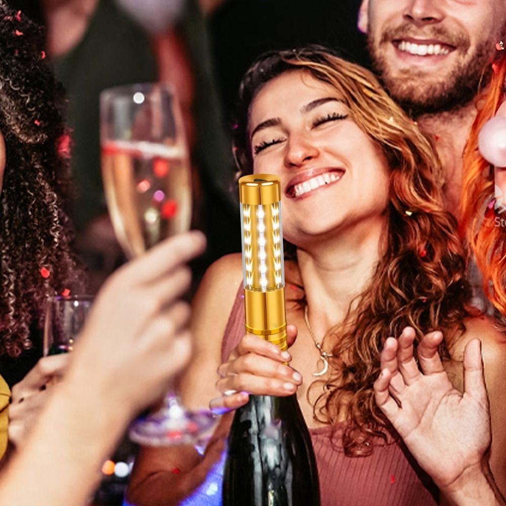 Rechargeable Handheld Strobe Lights Light Flash Colorful Champagne Bottle Sparklers Gold Silver Flash Strobe Stick