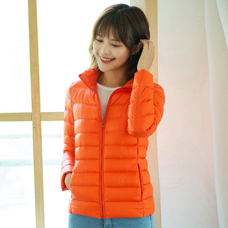 New Light and Thin Down Jacket Women's Short Hooded Stand-up Collar Light and Slim Outdoor Thin Large Size Women's Jacket