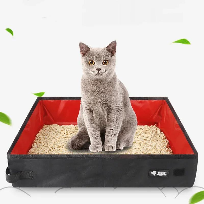 Portable Foldable Cat Litter Box Cross Border Cat Sandbox Practical Waterproof Oxford Cloth Cat Litter Box Cat Litter Box