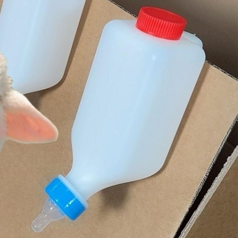 Lamb Milk Bottle Lamb Bottle Milk Bucket Hangable Milk Feeder with Clear Scale Soft Nipple Goat Bottle Lamb Feeder Bottle