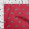 oneOone Cotton Flex Fabric Elephant Block Printed Craft Fabric BTY 40 Inch