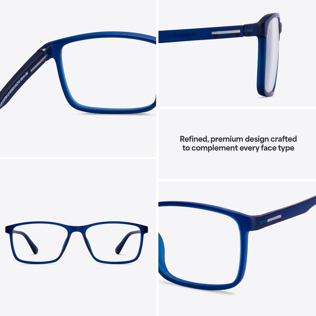 LENSKART BLU | Zero Power Blue Cut Computer Glasses | Anti Glare, Lightweight & Blocks Harmful Rays | Full Rim Square | 100% UV Protected | For M