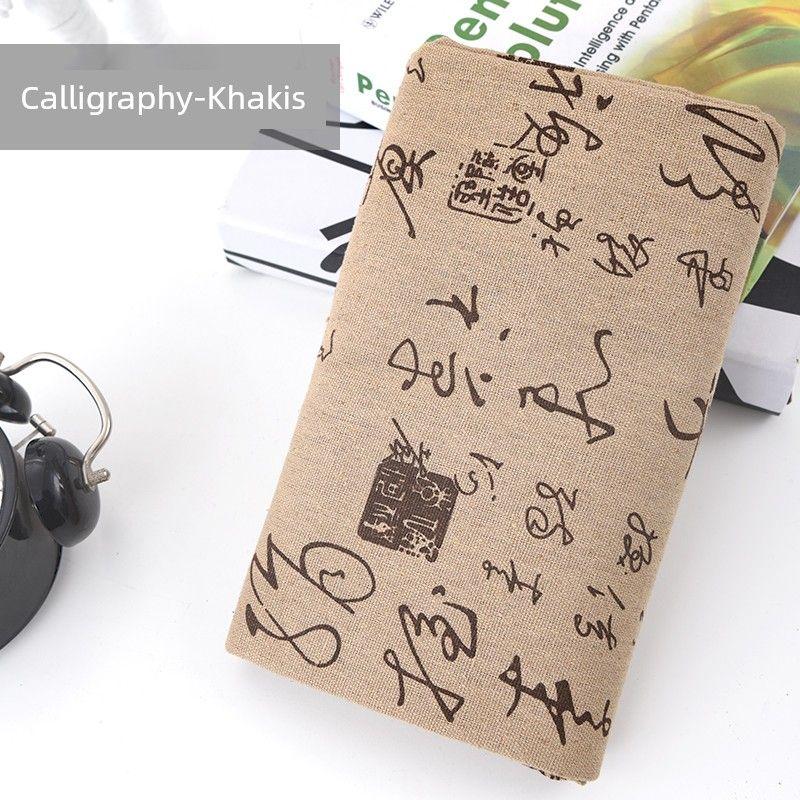 

Calligraphy Retro Tablecloth Cloth Cotton Linen Fabric Coffee Table Cloth Desktop Photo Artsy Table Cloth Desk Student Table Mat Calligraphy-Khakis 100*150cm (rough edge)