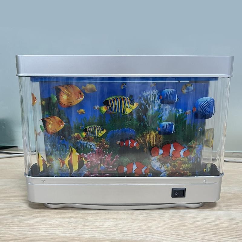 Baby Aquarium LED Fish Lamp For Bedroom And Office Virtual Ocean Moving Fish Light Ideal Gift For Kids And Cats