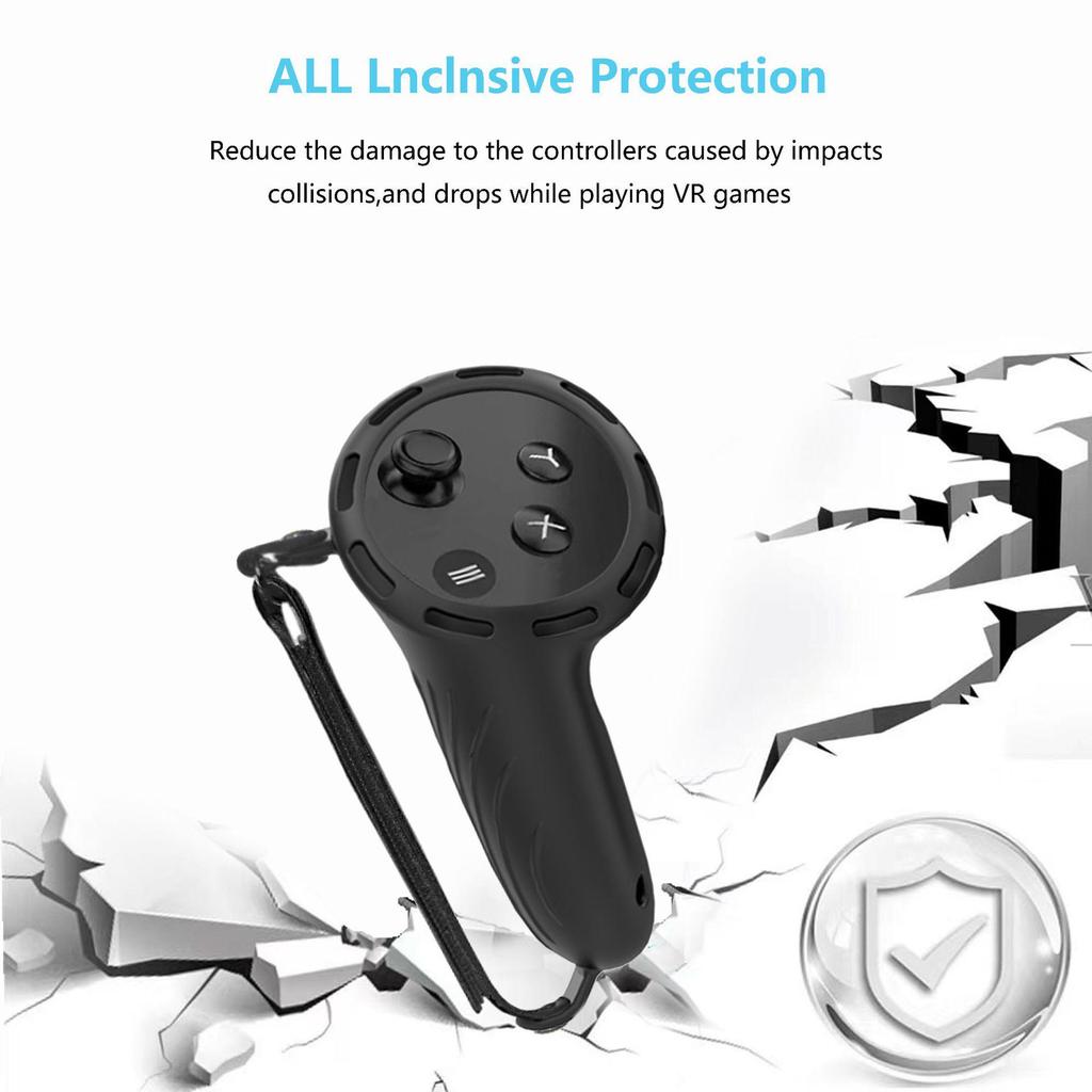 Silikonowa osłona ochronna i pasek do zestawu słuchawkowego Meta Quest 3 VR All-in-One i kontrolera