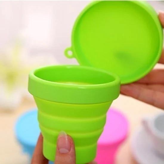 Easy To Carry Silicone Telescopic Drinking Water Folding Cup Travel Camping Bathroom Water Cup