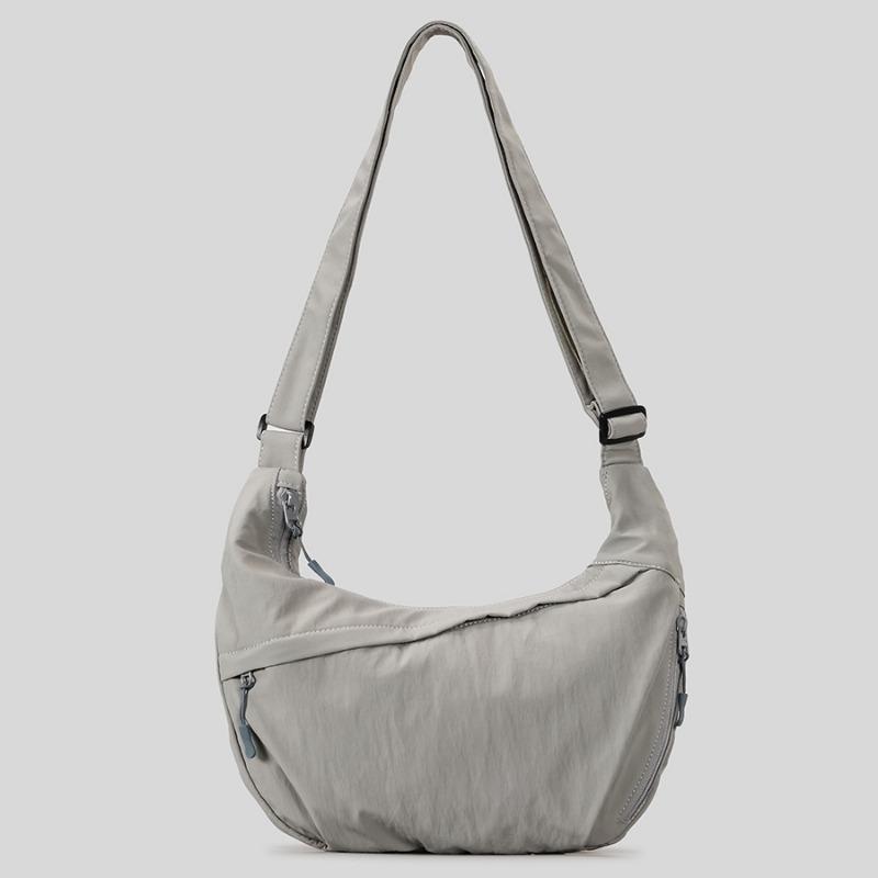 

Casual Sports Lightweight Crossbody Bag Half-moon Dumpling Bag Large-capacity Single-shoulder Bag світло-сірого кольору