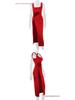 Women's Spaghetti Strap Hollow Out Long Skirt Dress