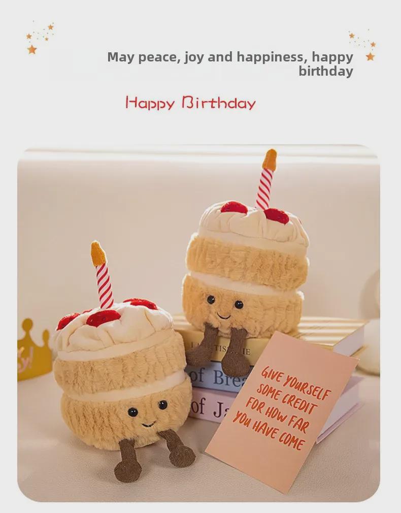 British Cute Animal Birthday Cake Plush Toy - Soft Doll Gift for Baby & Kids