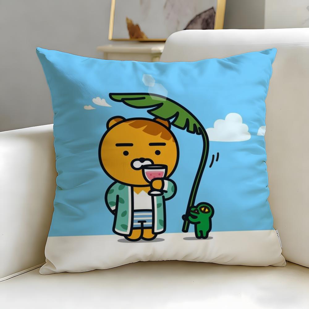 popular cartoon brand Kakao Friends Cushion Cover Soft  EasyWash Pillow Case  Versatile for Couch Bed Travel and Office