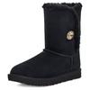 UGG Bailey Button Ii Sheepskin Fur Short Boots Women boots Black 1118997-BKGD
