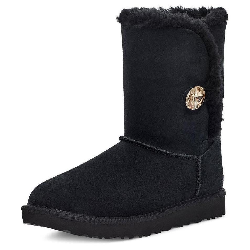 UGG Bailey Button Ii Sheepskin Fur Short Boots Women boots Black 1118997-BKGD