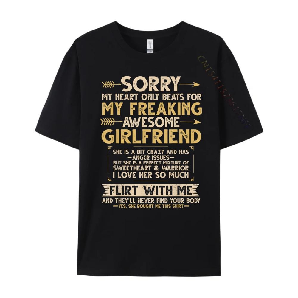 I Love My Freaking Awesome Girlfriend Shes a Bit Crazy Funny Graphic Shirts Men Mens Shirt Figures
