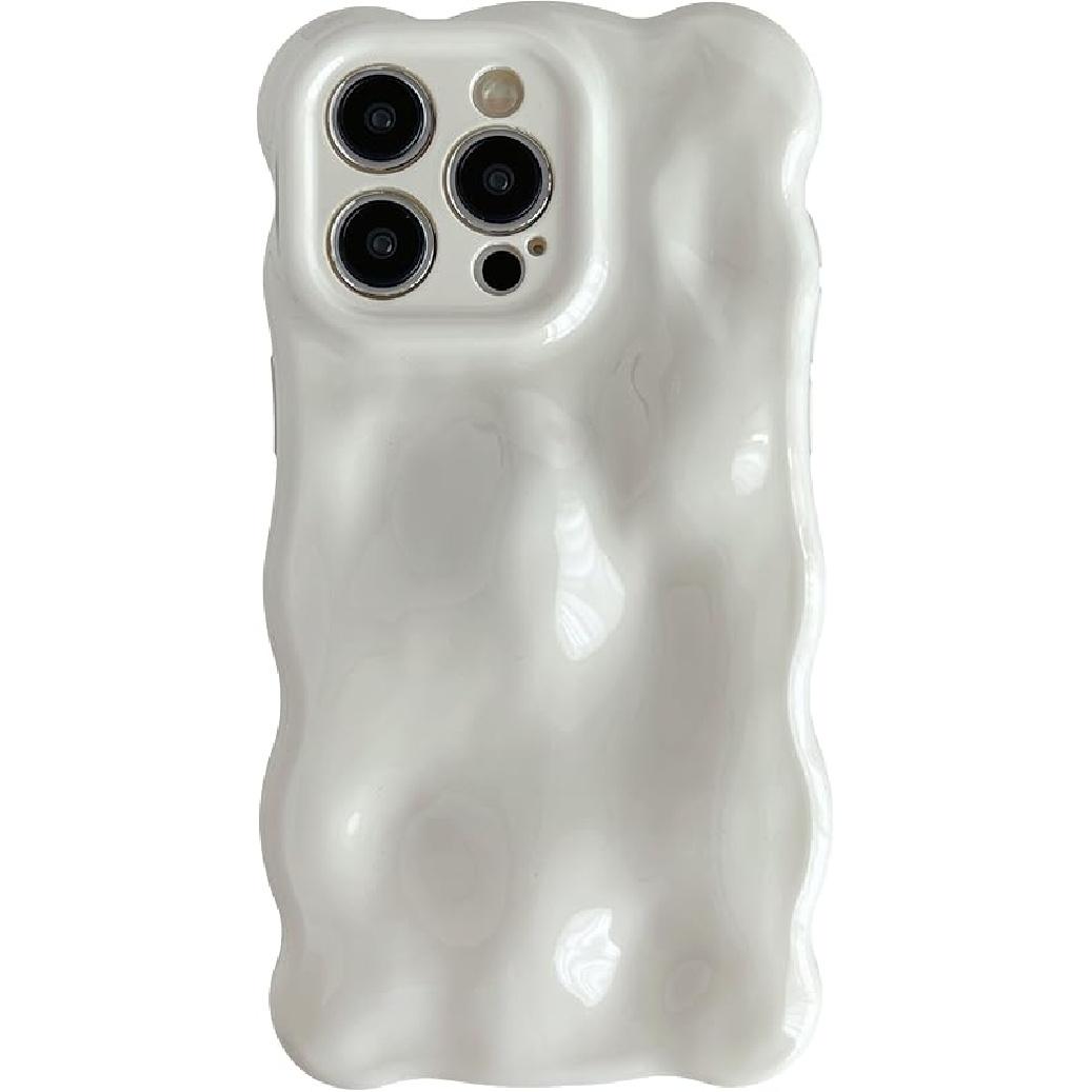 

Caseative for iPhone 15 Pro Max Case,Water Ripple Wave Meteorite Bubble Chrome Plating Electroplated Candy Phone Case (Light Blue)