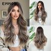 Hot-selling gradual change blond wig long curly hair chemical fiber hair high temperature silk female full headgear wigs factory spot